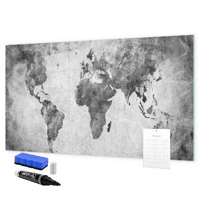 Popisovatelná magnetická tabule Mapa světa s osobními fotografiemi