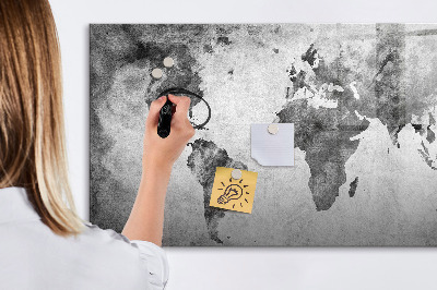 Popisovatelná magnetická tabule Mapa světa s osobními fotografiemi