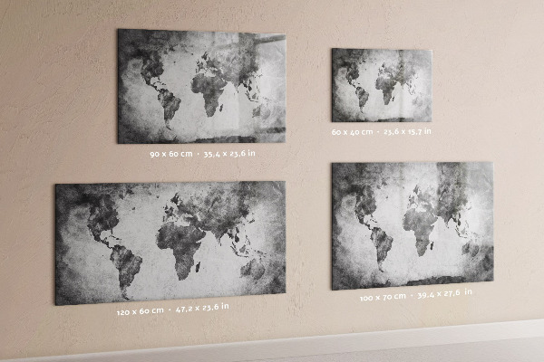 Popisovatelná magnetická tabule Mapa světa s osobními fotografiemi