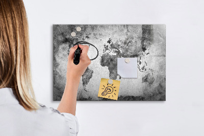 Popisovatelná magnetická tabule Mapa světa s osobními fotografiemi