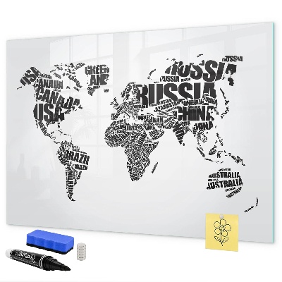 Magnetická psací tabule Mapa světa s osobními vzpomínkami