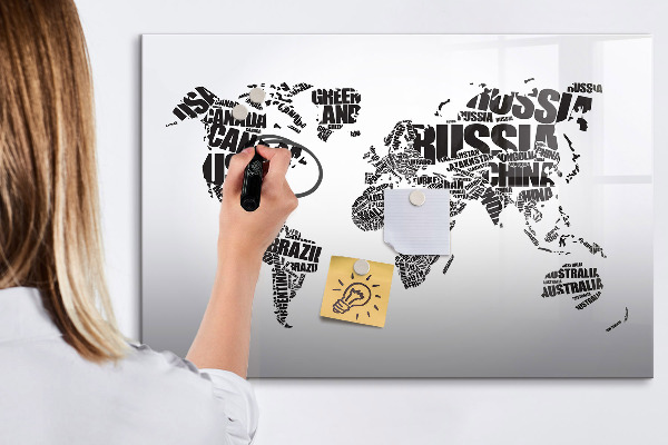 Magnetická psací tabule Mapa světa s osobními vzpomínkami