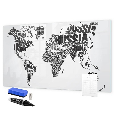Magnetická psací tabule Mapa světa s osobními vzpomínkami