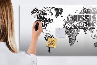 Magnetická psací tabule Mapa světa s osobními vzpomínkami