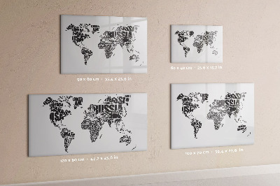 Magnetická psací tabule Mapa světa s osobními vzpomínkami