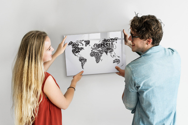 Magnetická psací tabule Mapa světa s osobními vzpomínkami