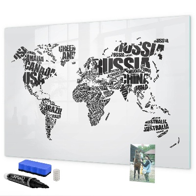 Magnetická psací tabule Mapa světa s osobními vzpomínkami