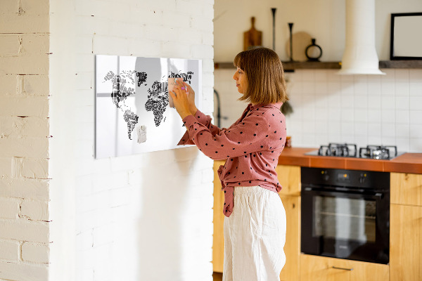 Magnetická psací tabule Mapa světa s osobními vzpomínkami