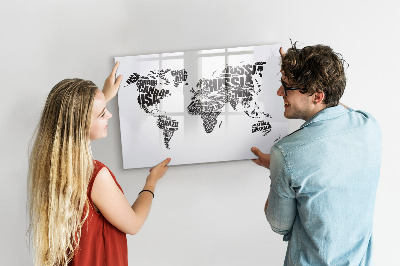 Magnetická psací tabule Mapa světa s osobními vzpomínkami