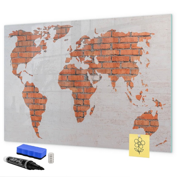 Popisovatelná magnetická tabule Mapa světa s osobními vzpomínkami