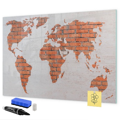 Popisovatelná magnetická tabule Mapa světa s osobními vzpomínkami