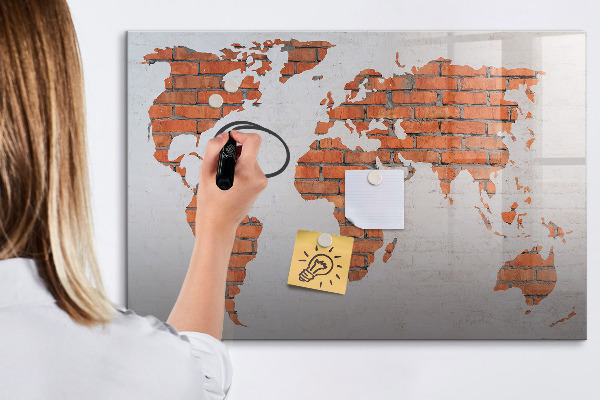 Popisovatelná magnetická tabule Mapa světa s osobními vzpomínkami