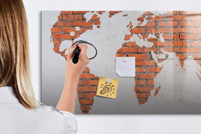 Popisovatelná magnetická tabule Mapa světa s osobními vzpomínkami