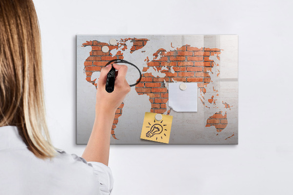 Popisovatelná magnetická tabule Mapa světa s osobními vzpomínkami