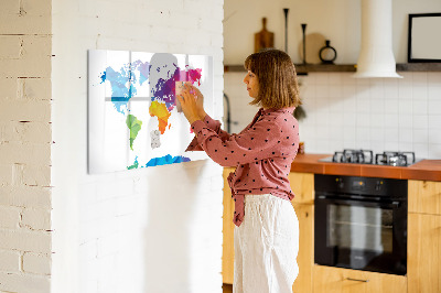 Popisovatelná magnetická tabule Barevná mapa pro fotografie a poznámky