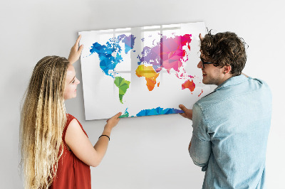 Popisovatelná magnetická tabule Barevná mapa pro fotografie a poznámky