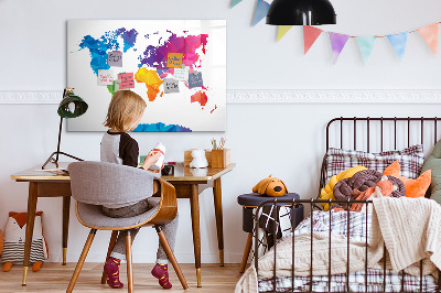 Popisovatelná magnetická tabule Barevná mapa pro fotografie a poznámky