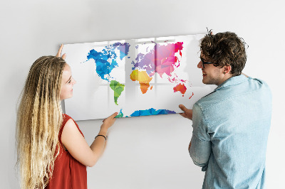 Popisovatelná magnetická tabule Barevná mapa pro fotografie a poznámky