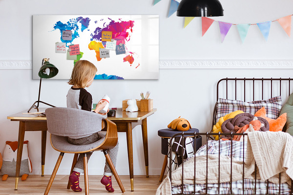Popisovatelná magnetická tabule Barevná mapa pro fotografie a poznámky