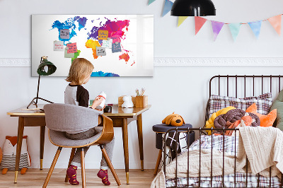 Popisovatelná magnetická tabule Barevná mapa pro fotografie a poznámky