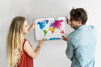 Popisovatelná magnetická tabule Barevná mapa pro fotografie a poznámky