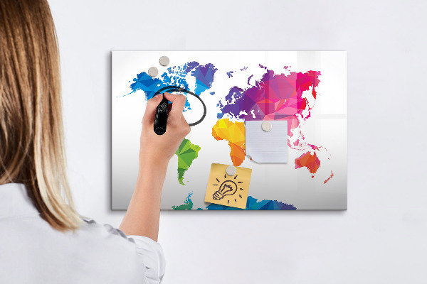 Popisovatelná magnetická tabule Barevná mapa pro fotografie a poznámky