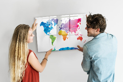 Popisovatelná magnetická tabule Barevná mapa pro fotografie a poznámky
