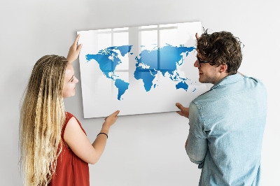 Popisovatelná magnetická tabule Mapa světa s místy, kde se daly pořídit fotografie
