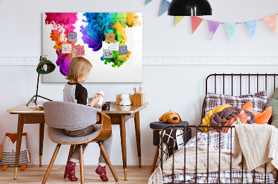 Magnetická psací tabule Barevné mraky s osobními fotografiemi