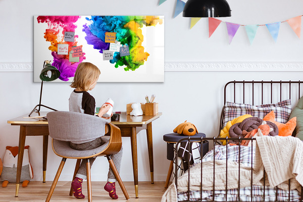 Magnetická psací tabule Barevné mraky s osobními fotografiemi