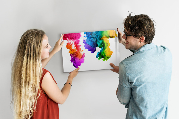 Magnetická psací tabule Barevné mraky s osobními fotografiemi