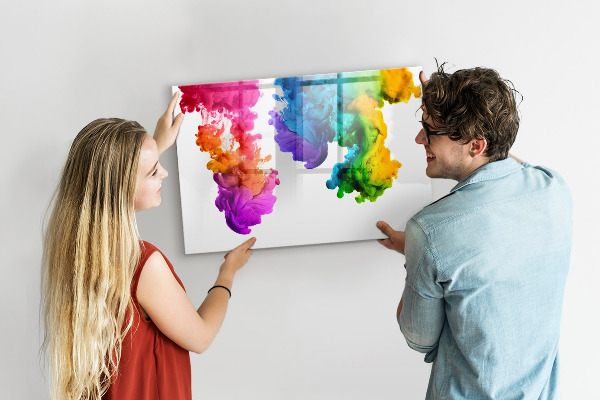 Magnetická psací tabule Barevné mraky s osobními fotografiemi