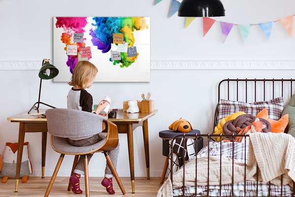Magnetická psací tabule Barevné mraky s osobními fotografiemi