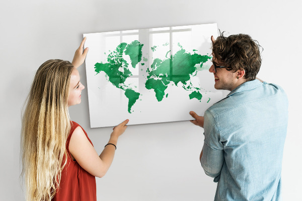 Popisovatelná magnetická tabule Interaktivní mapa pro cestovní vzpomínky