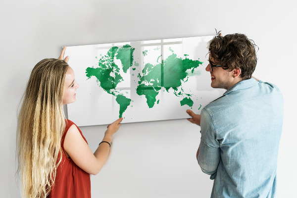 Popisovatelná magnetická tabule Interaktivní mapa pro cestovní vzpomínky