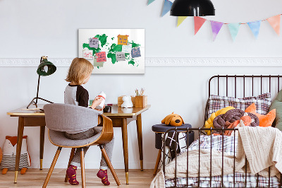 Popisovatelná magnetická tabule Interaktivní mapa pro cestovní vzpomínky