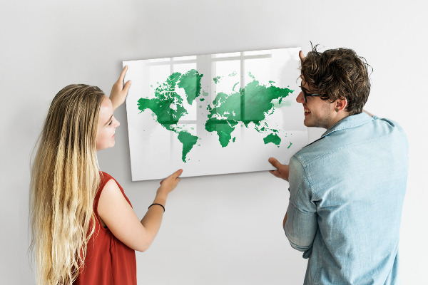 Popisovatelná magnetická tabule Interaktivní mapa pro cestovní vzpomínky