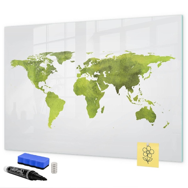 Magnetická psací tabule Mapa světa s místy, kde se daly pořídit fotografie
