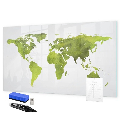 Magnetická psací tabule Mapa světa s místy, kde se daly pořídit fotografie