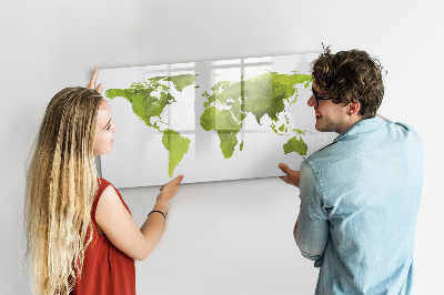 Magnetická psací tabule Mapa světa s místy, kde se daly pořídit fotografie