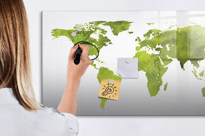 Magnetická psací tabule Mapa světa s místy, kde se daly pořídit fotografie