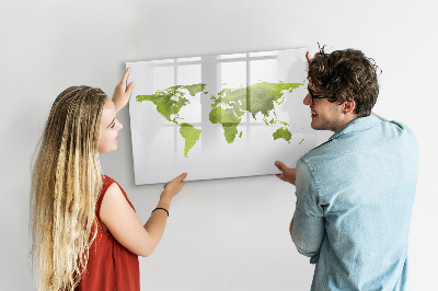 Magnetická psací tabule Mapa světa s místy, kde se daly pořídit fotografie