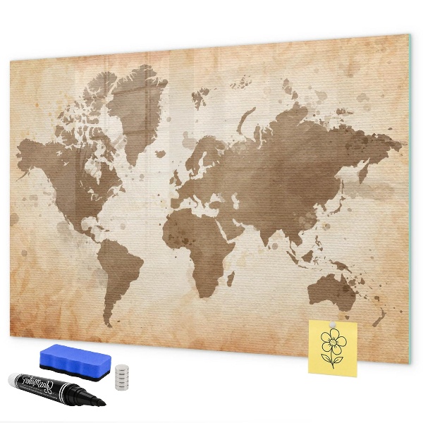 Popisovatelná magnetická tabule Mapa světa s místy, kde se daly pořídit fotografie