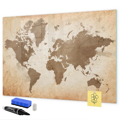 Popisovatelná magnetická tabule Mapa světa s místy, kde se daly pořídit fotografie