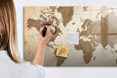 Popisovatelná magnetická tabule Mapa světa s místy, kde se daly pořídit fotografie