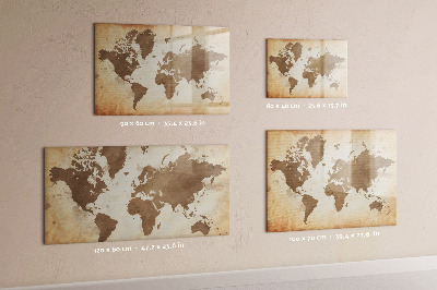 Popisovatelná magnetická tabule Mapa světa s místy, kde se daly pořídit fotografie