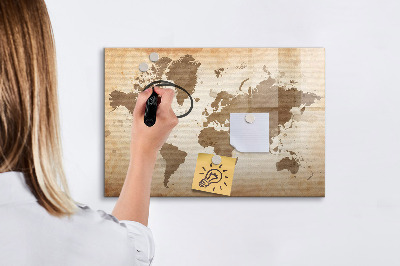 Popisovatelná magnetická tabule Mapa světa s místy, kde se daly pořídit fotografie