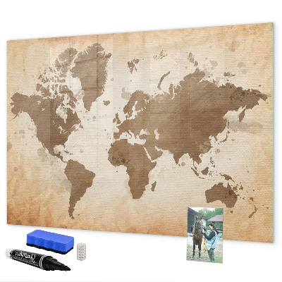 Popisovatelná magnetická tabule Mapa světa s místy, kde se daly pořídit fotografie