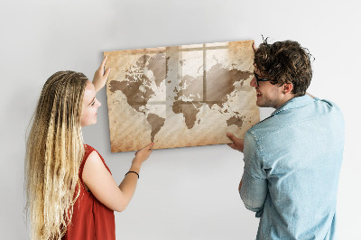 Popisovatelná magnetická tabule Mapa světa s místy, kde se daly pořídit fotografie