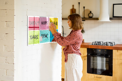 Popisovatelná magnetická tabule Inspirativní slogany pro činy a sny